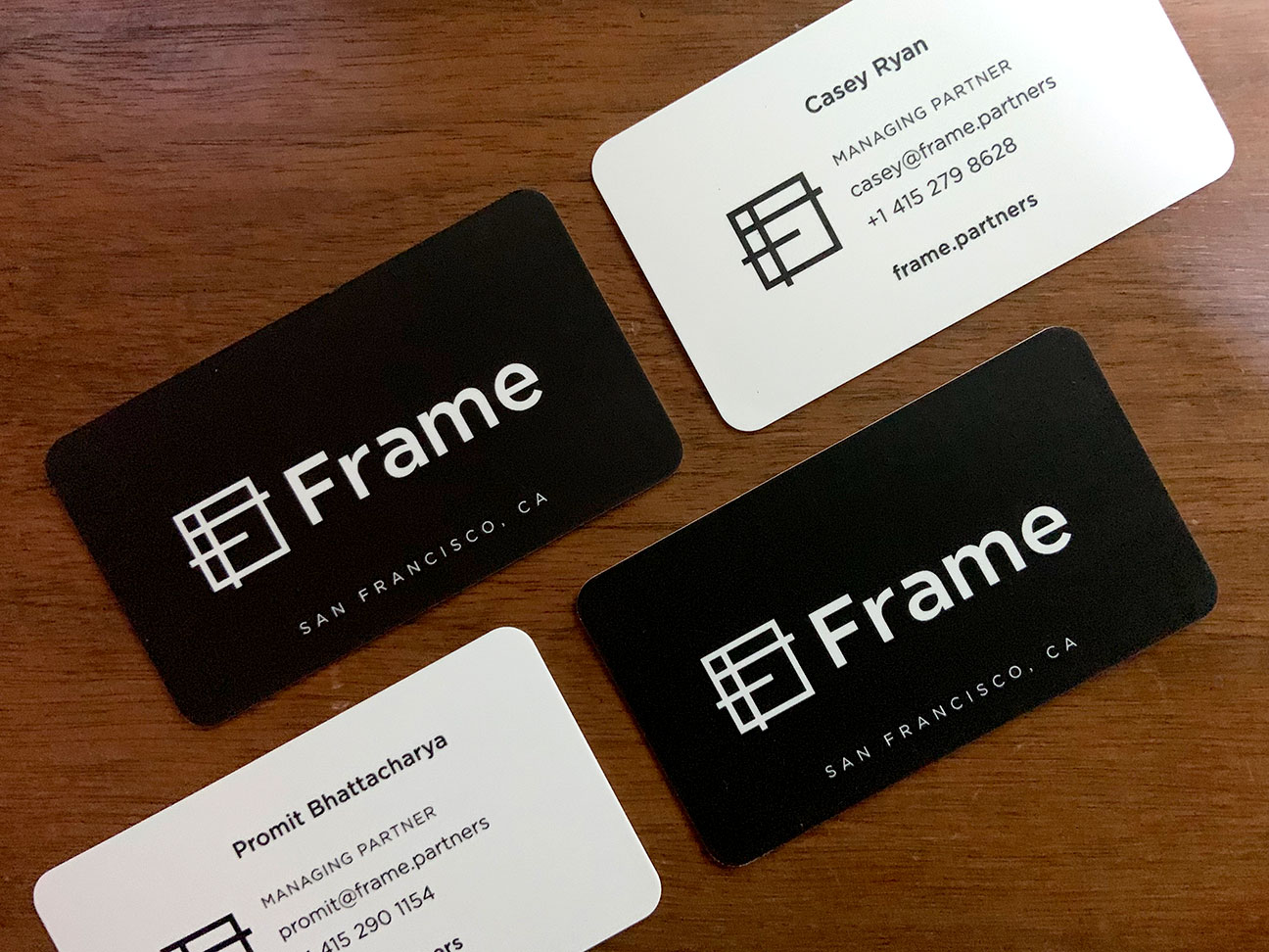 Frame business cards